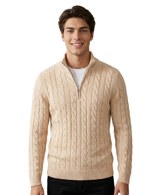 Vellurre Cable Half-Zip Knit
